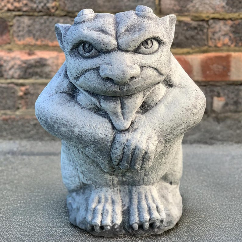Concrete Gargoyle Sculpture Stone Gargoyle With a Tongue Figurine ...