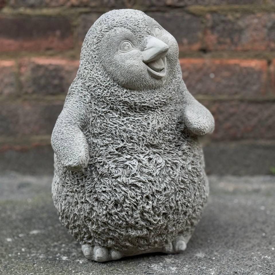 コンクリートのペンギンの像 石のペンギンの庭の装飾 手作りのセメント