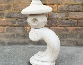 Estatua de pagoda de hormigón curvado, decoración para jardín zen al aire libre, adorno de templo japonés, escultura de linterna de piedra, figura de pagoda de cemento, regalo artístico para patio