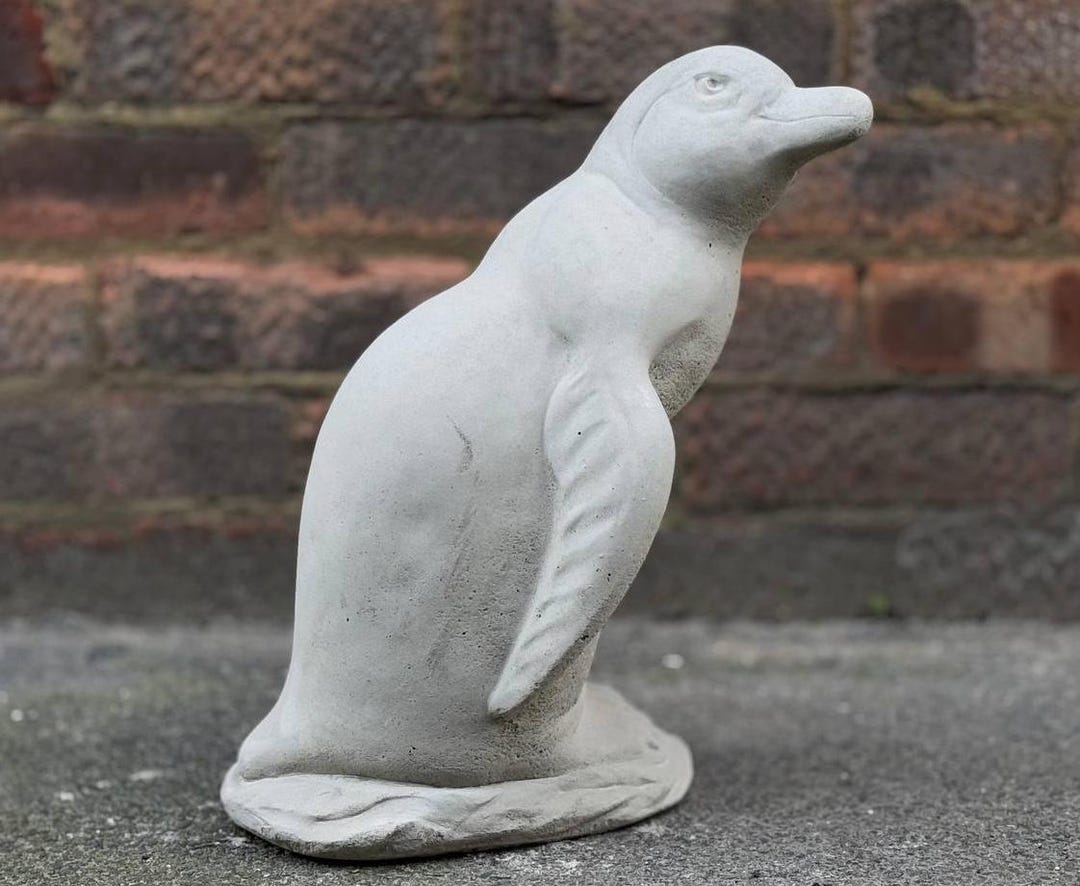 Visual Reference: Outdoor Penguin Figurine Stone Penguin Statue Handmade Bird Sculpture