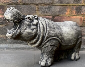 屋外用カバの彫刻 コンクリート製カバの置物 石製の動物像 セメント製