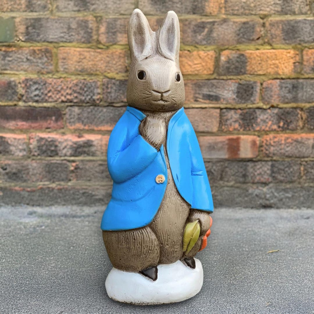 Peter Rabbit Headstone Concrete Peter Rabbit Statue Handmade Garden Bunny Sculpture Outdoor ...