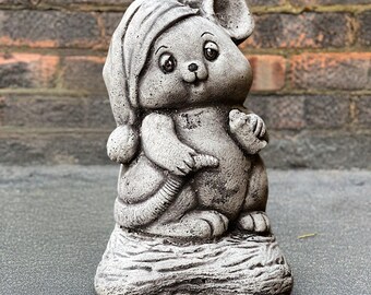 Leuk muisbeeldje Beton dierenstandbeeld Steen schattige muis decoratie Handgemaakte muiskunst Muis minnaar cadeau Voordeurornament Tuinkunst