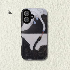 Hilma af Klint "The Swan No. 1" | Artistic Phone Case for iPhone Samsung Google | Black and White Swan Design