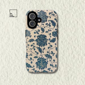 Owen Jones "Chinese Ornament Pl.18" | Indigo Botanical Pattern Phone Case for iPhone, Samsung, Google Pixel | Vintage Floral Scroll Design
