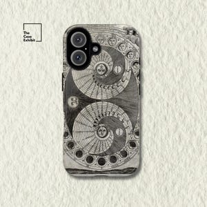 Vintage Lunar Month Engraving | 28 Phases of the Moon | Celestial Phone Case for iPhone, Samsung, Google Pixel | Astronomy Art
