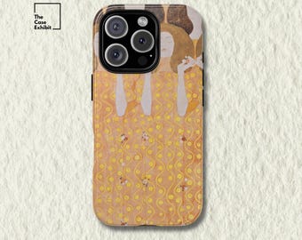 Gustav Klimt "Beethoven Frieze" | Art Nouveau Muse Phone Case for iPhone, Samsung, Google Pixel | Golden Feminine Pattern