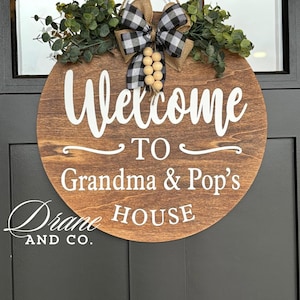 Customizable grandparents door hanger.