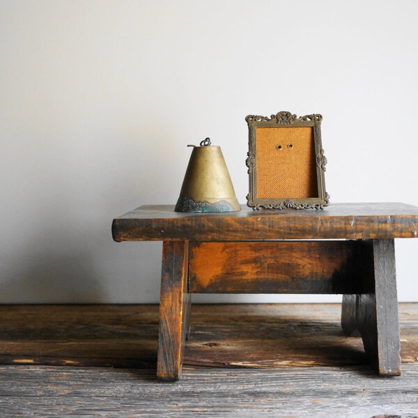 Antique Primitive Wooden Step Stool