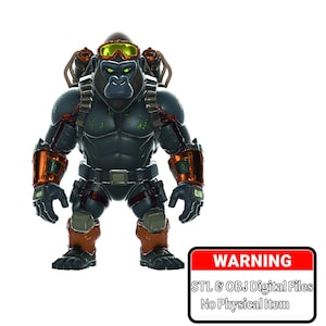 3d Cybernetic Gorilla Mech – Futuristic Armored Ape Warrior Figurine
