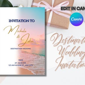 Destination Wedding Invitation Beach Theme