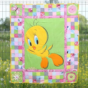 Coperta patchwork luminosa per neonati - regalo trapuntato fatto a mano per neonati, bambini e bambini piccoli