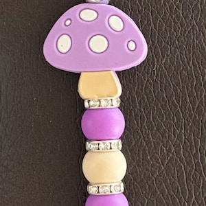 Purple Mushroom Keychain