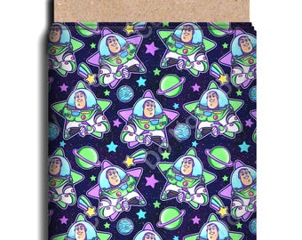 Character Fabric, Cartoon Fabric, Movie Character Fabric, Toy Story, Buzz, High Quality Custom Fabric, Cotton Lycra Fabric, 9x13 Fabric