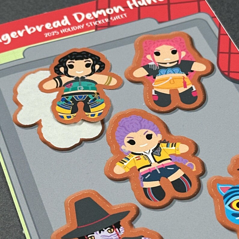 Kpop Demon Hunters Sticker Sheet, Gingerbread Men Stickers, Netflix ...
