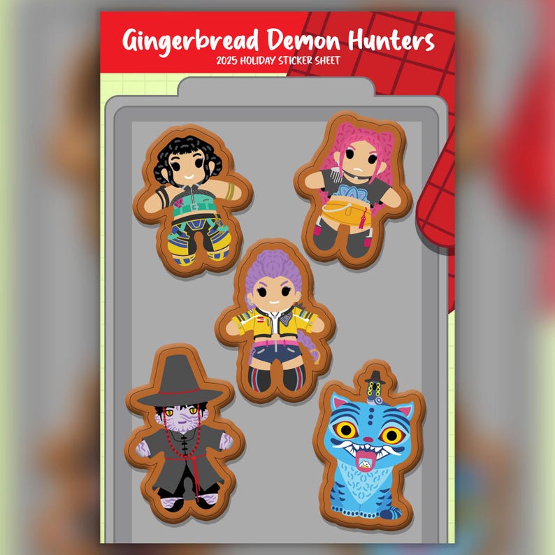 Kpop Demon Hunters Sticker Sheet, Gingerbread Men Stickers, Netflix ...