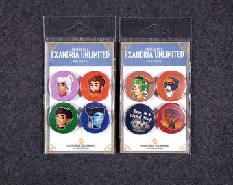 Exandria Unlimited Critical Role Button Pack, Cute Chibi Heads, Campaign 2,5, DND D&D Pin, Dungeons and Dragons Fan Art, Adventure Pins