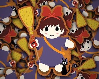 Kiki Gingerbread Sticker, Kiki’s Delivery Service Fan Art, Unique 5” Waterproof Vinyl, Collectible Anime Sticker