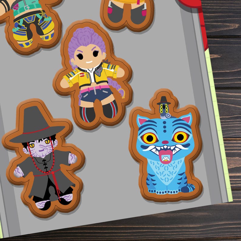 Kpop Demon Hunters Sticker Sheet, Gingerbread Men Stickers, Netflix ...
