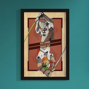 Genji Overwatch Print, Flip Overwatch 2 Wall Art, Gamer Wall Decor, Blizzard Fan Art, Card Style 11x17 Collectible Artwork