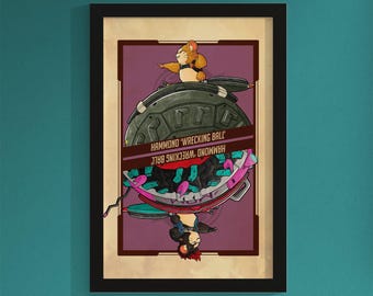 Wrecking Ball Overwatch Print, Flip Overwatch 2 Wall Art, Gamer Wall Decor, Blizzard Fan Art, Card Style 11x17 Collectible Artwork