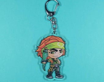 Llavero acrílico con dije de Skye Valorant, agente de Valorant, regalo de videojuegos, arte de fan, bonito dije para bolso Ita