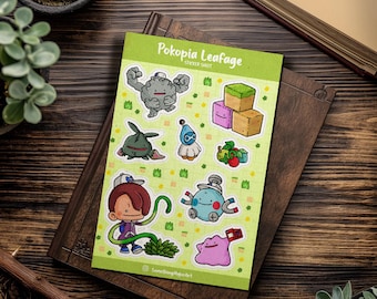 Pokopia Leafage Vinyl Sticker Sheet, Pokemon Cute Ditto Sticker, Chibi Art, Video Game Sticker