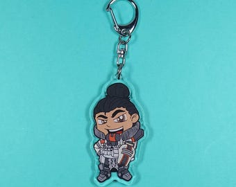 Gibraltar Apex Acrylic Charm Keychain, Apex Legends, Gaming Gift, Fan Art, Cute Ita Bag Charm