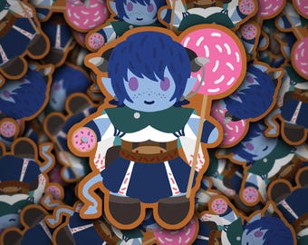Jester Gingerbread Sticker, Critical Role Fan Art DnD Dungeons and Dragons, Unique 5” Waterproof Vinyl, Collectible RPG Sticker