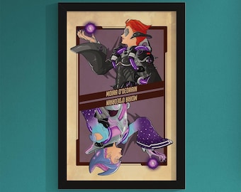 Moira Overwatch Print, Flip Overwatch 2 Wall Art, Gamer Wall Decor, Blizzard Fan Art, Card Style 11x17 Collectible Artwork