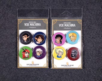 Vox Machina Critical Role Button Pack, Cute Chibi Heads, Campaign 1, DND D&D Pin, Dungeons and Dragons Fan Art, Adventure Pins
