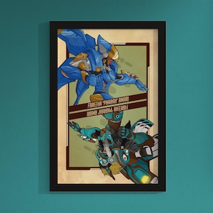 Pharah Overwatch Print, Flip Overwatch 2 Wall Art, Gamer Wall Decor, Blizzard Fan Art, Card Style 11x17 Collectible Artwork