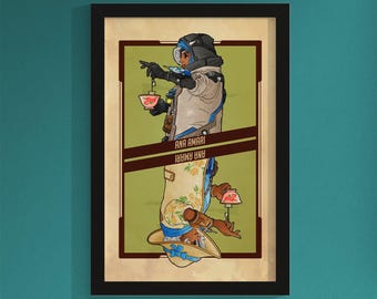 Ana Overwatch Print, Flip Overwatch 2 Wall Art, Gamer Wall Decor, Blizzard Fan Art, Card Style 11x17 Collectible Artwork