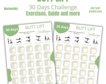 Reto de 30 días para levantar glúteos, levantamiento de cadera, 30 días de fitness, Reto de 30 días imprimible, entrenamiento de glúteos para mujeres, Reto de 30 días digital, PDF