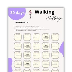 30 Days Cardio Challenge, 30 Days Cardio Challenge, Run Tracker Printable, Run Walk Tracker, Step Tracker Digital, 30 Days Challenge Planner