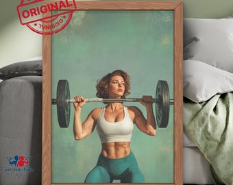 Póster de ejercicios, impresión artística de pared para gimnasio, póster de entrenamiento, impresión artística de gimnasio, póster de fitness, letrero de gimnasio, decoración de pared de los años 50, decoración de gimnasio para el hogar, impresión de fitness