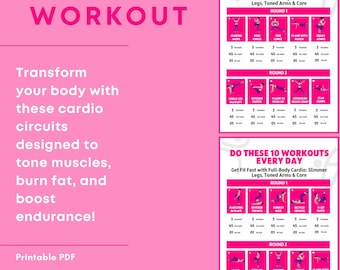 Cardio track, Men workout plan, No Equipment Cardio, Beginner Cardio Plan, Burn fat, Reshape Summer Body, Print, PDF, A4, Digital Download