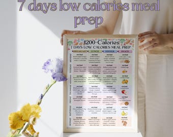1200 Calorie Meal Plan PDF, 1200 Calorie Printable Planner, 1200 Calorie Meal Prep, 1200 Calories Diet Food List, 1200 Calorie Grocery List