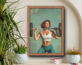Funny Gym poster, Fitness motivate, Bodybuilding retro poster, Gym wall decal design, Discipline print, Dumbbells poster, JPG, A4