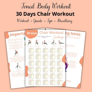 Office Chair Workout, Lose Belly Fat Challenge, Chair Yoga Challenge, Chair Exercise pdf, 30 Day Chair Challenge, Christmas Gifted Workout