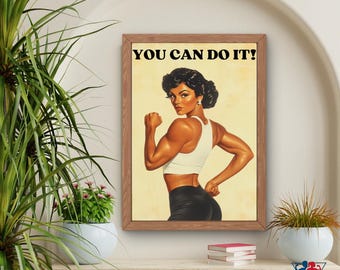 Gym motivated quote, Dumbbell workout poster, Funny Gym poster, Home Gym Art Print, Inspiring gym sign, Vintage bodybuilding poster, JPG, A4