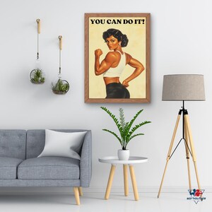 Printable home gym art, Bodybuilding retro poster, Inspiring gym quote, Gym lovers poster, Fitness gymrat gift, Exercise poster, JPG, A4