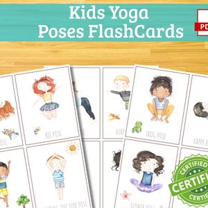 Kaart voor kalme ademhaling, hulpmiddel voor homeschooler voor peuters, reeks yogahoudingen, yogaflashcards, flashcards voor kinderyoga, yogaoefening kinderen, A4