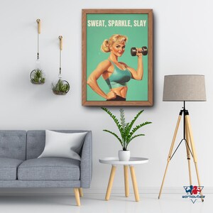 Printable exercises, Fitness studio, Gym motivated quote, Funny weightlifter gift, Retro gym wall art, Bodybuilder print, Printable, JPG, A4
