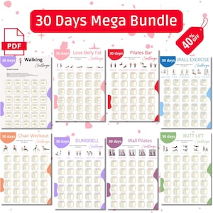 Full body exercise workout bundle, Full body workouts, Fitness guide, Workout exercise bundle, Printable workout exercises, House Workout