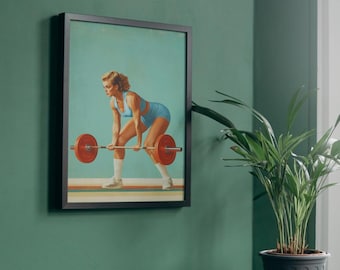 Retro Gym Posters, Gym wall art print, Exercise wall art, Fitness gift, Dumbbells poster, Gym motivated quote, Printable, JPG, A4
