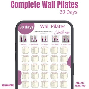 Pilates Digital Guide, Wall Pilates pdf, 28 Day Pilates, Digital Download Poster Pilates, Lovely Pilates, 28 Day Wall Pilates Challenge