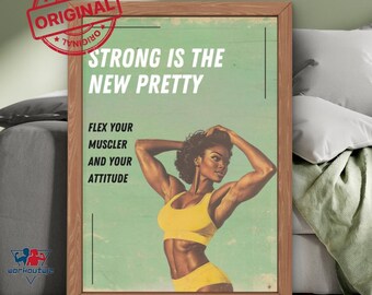 Impresión de gimnasio retro, regalos para chicas de gimnasio, letrero de gimnasio en casa, motivación de gimnasio, descarga de gimnasio, arte de pared de fitness, arte de pared de ejercicio, estudio de fitness, obra de arte de gimnasio