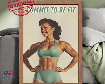 Plakat motywacyjny do siłowni, Dziewczyna na siłowni, Fitness do wydrukowania, Plakat do ćwiczeń, Dekoracja siłowni, Wydruk na siłowni, Pobieranie siłowni, Plakat na siłownię, Wystrój sali gimnastycznej