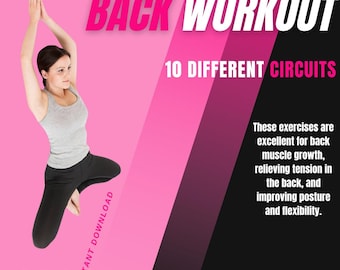 Dumbbell workout, Back Pain, Back Workout Plan, Beginner Friendly Workout, Posture Perfect, Fat Belly, Digital Download, Printable, PDF, A4